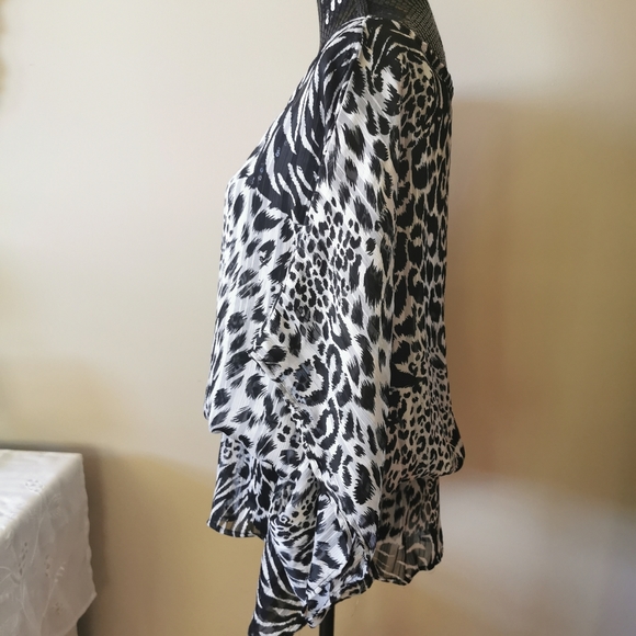 Lori Michaels Collection Multi Print Blouse S/M - Picture 4 of 11